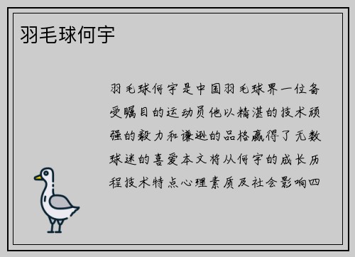 羽毛球何宇